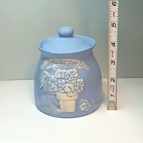 Vintage ceramic periwinkle blue, especially for you canister jar. No flaws - Picture 6 of 7